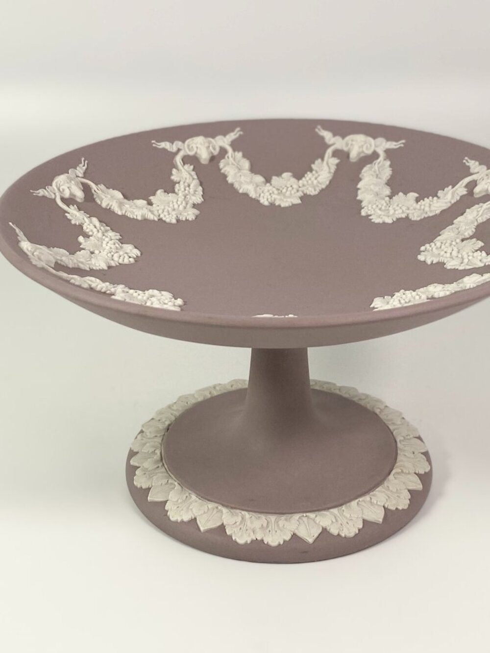 Wedgwood Lilac Jasperware Pedestal Compote Candy Dish  6" EXTREMELY RARE !!